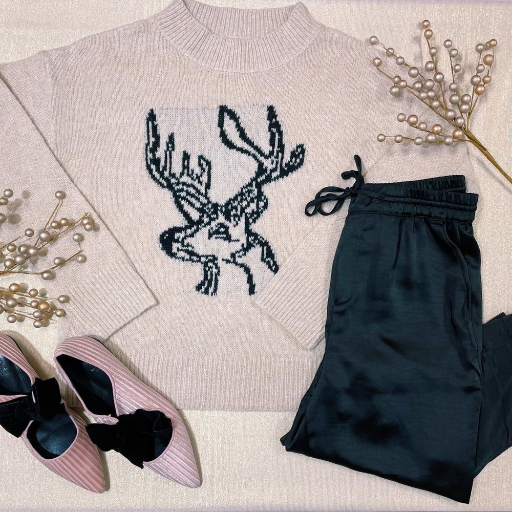 Reindeer Sweater- Sand - Picture 2 of 2